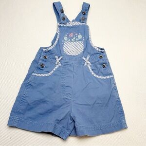 VTG Cherokee Short Overalls with metal flower buttons size 7-8